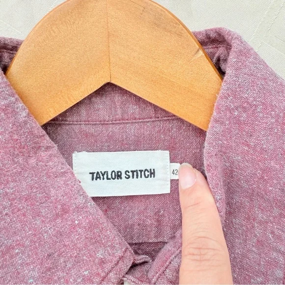 Taylor Stitch Men's Short Sleeve Shirt Organic Cotton Hemp Blend Size 42 or L - Picture 3 of 6